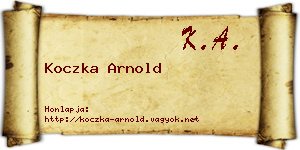 Koczka Arnold névjegykártya