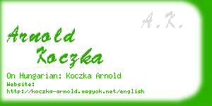 arnold koczka business card